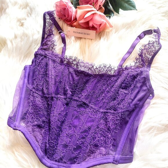 VICTORIAS SECRET-Dream angels corset top- Purple SIZE S - Picture 1 of 6